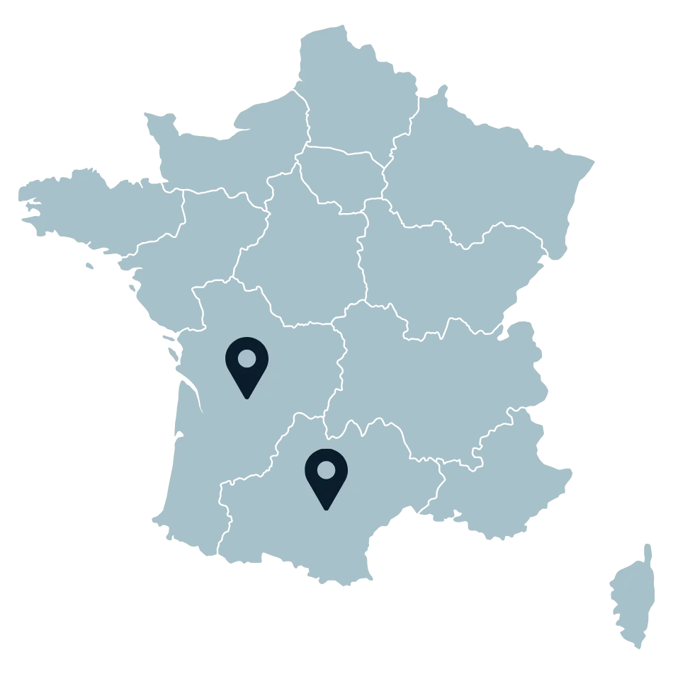 carte Occitanie et Nouvelle Aquitaine