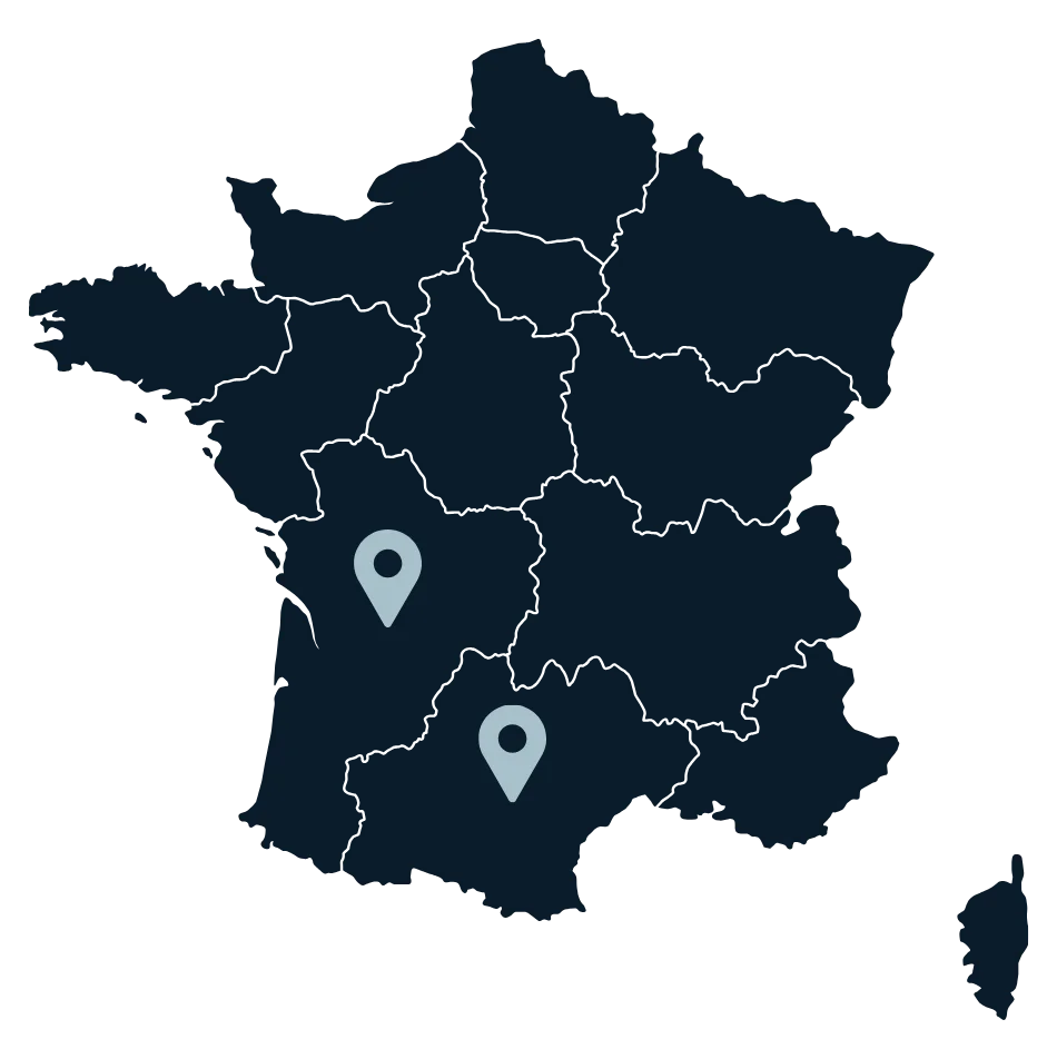 carte Occitanie et Nouvelle Aquitaine
